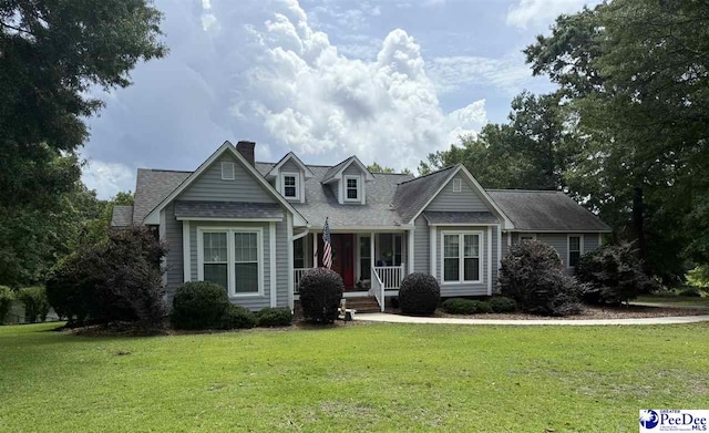 159 Ridge Rd, Cheraw, SC 29512 - view of front of house featuring a front yard, a chimney, and a shingled roof