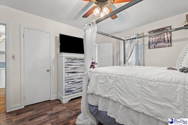 304 Wells St, Darlington, SC 29532 - bedroom with wood finished floors, a ceiling fan, and baseboards