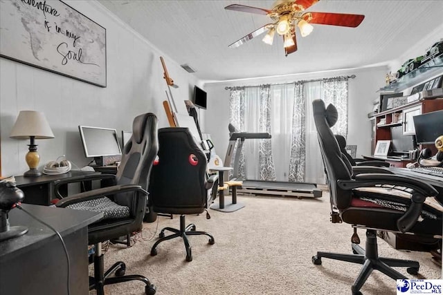 304 Wells St, Darlington, SC 29532 - office with carpet flooring and a ceiling fan