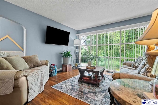 304 Wells St, Darlington, SC 29532 - living area with wood finished floors, a textured ceiling, and baseboards