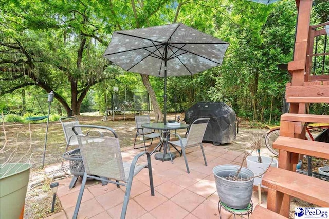 304 Wells St, Darlington, SC 29532 - view of patio / terrace with a trampoline and grilling area
