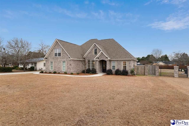 view of front facade with a front lawn