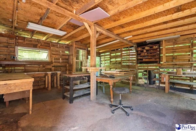 misc room featuring a workshop area