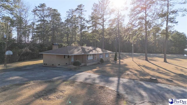 view of single story home