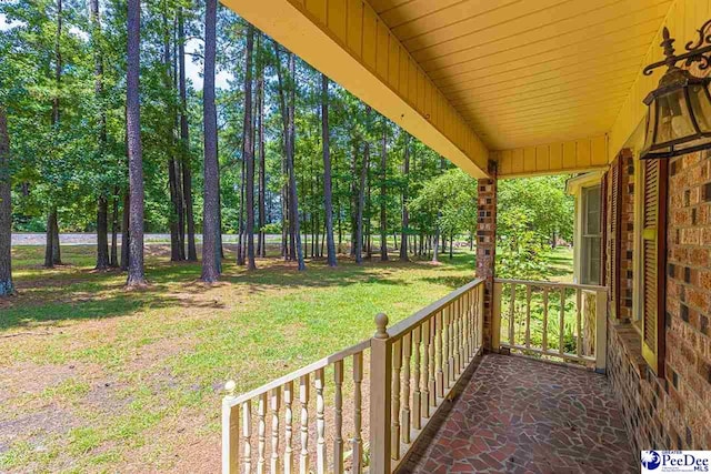 deck featuring a porch