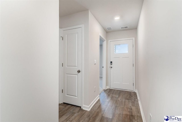 entryway featuring hardwood / wood-style flooring