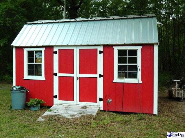 view of shed