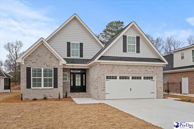 craftsman inspired home featuring a garage