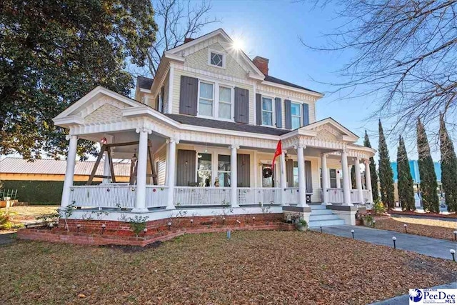 view of front of property with covered porch