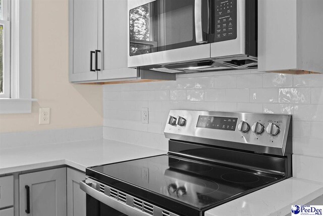 125 E Pine St, Florence, SC 29506 - kitchen with appliances with stainless steel finishes, light countertops, and backsplash