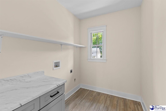 125 E Pine St, Florence, SC 29506 - laundry room with washer hookup, electric dryer hookup, light wood-style flooring, and cabinet space