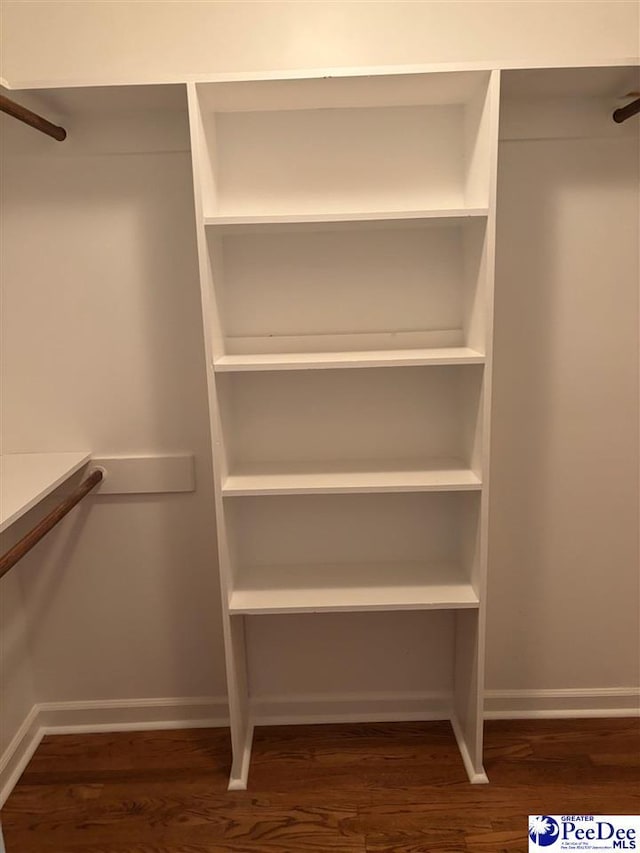 spacious closet featuring wood finished floors