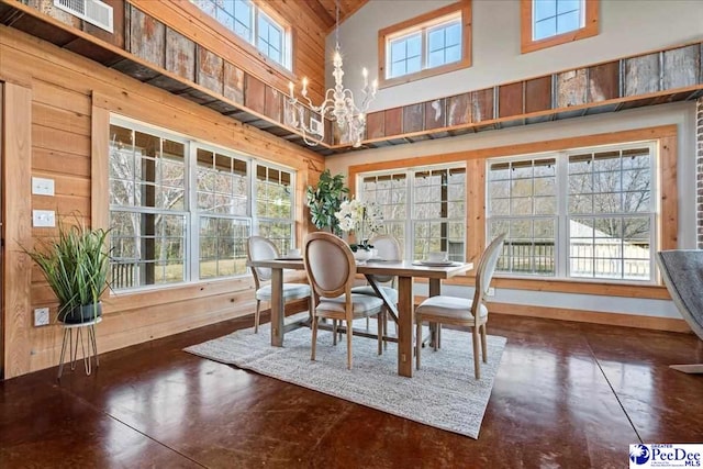 interior space featuring a notable chandelier