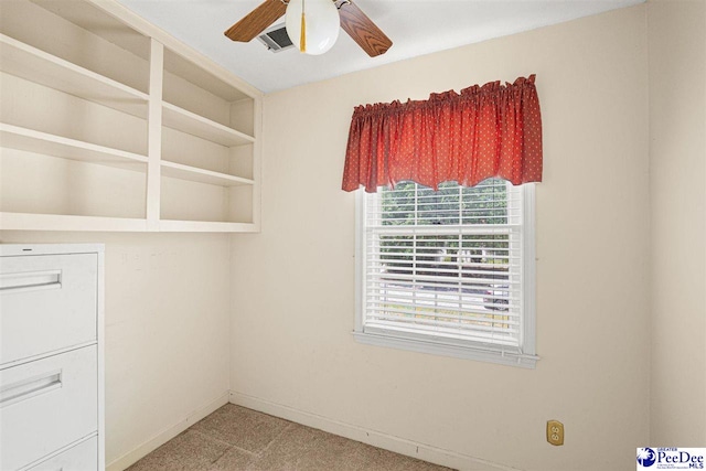 1110 Dunvegan Rd, Florence, SC 29501 - empty room featuring ceiling fan and light carpet