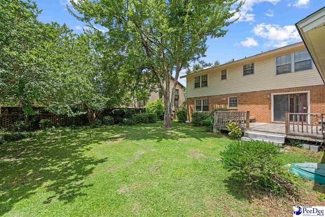 1110 Dunvegan Rd, Florence, SC 29501 - view of yard featuring a wooden deck