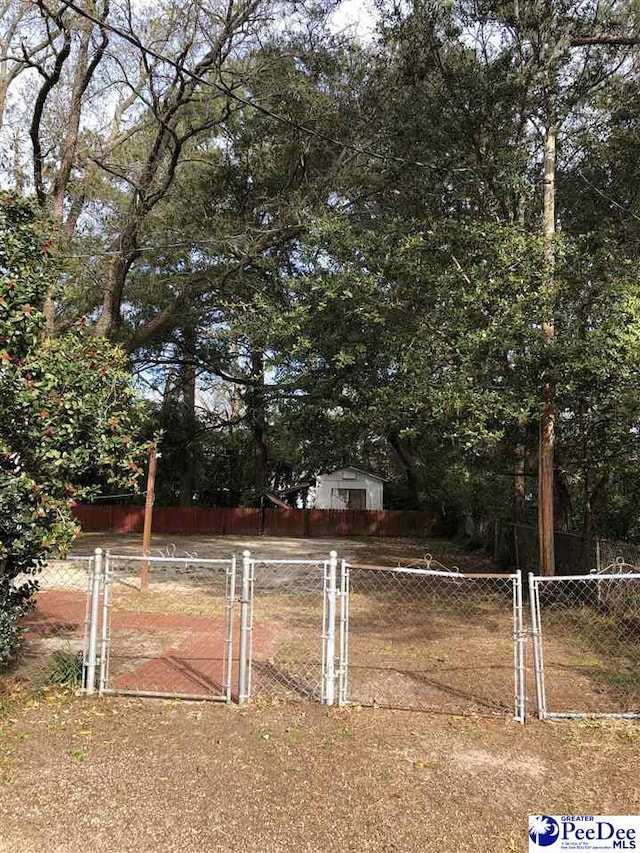 view of yard featuring a gate and fence