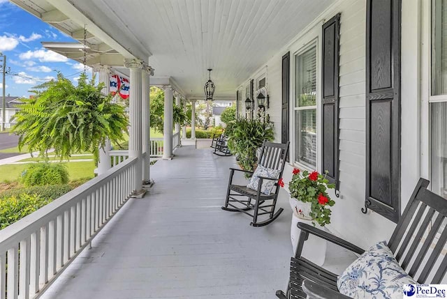 view of patio with a porch