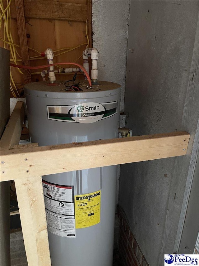 1009 Trailwood Dr, Hartsville, SC 29550 - utility room with water heater