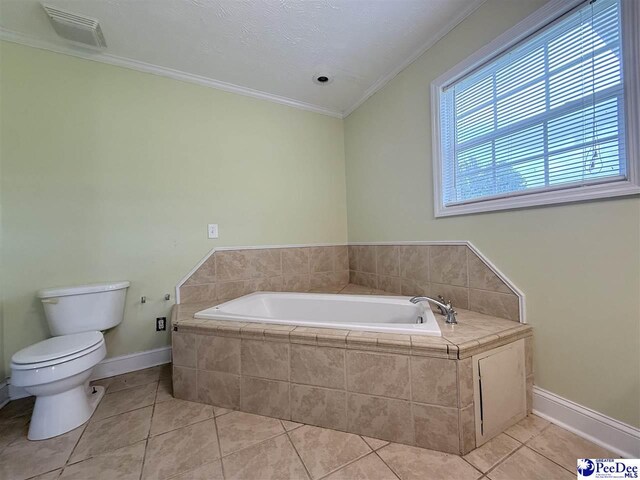 148 High Hill Rd, Lake View, SC 29563 - bathroom with a garden tub, tile patterned flooring, and ornamental molding