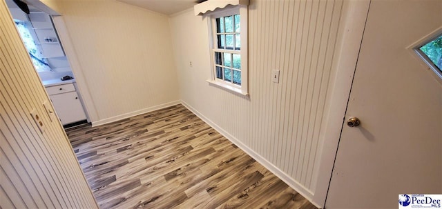 107 Patterson St, Bennettsville, SC 29512 - unfurnished dining area with wood finished floors and baseboards