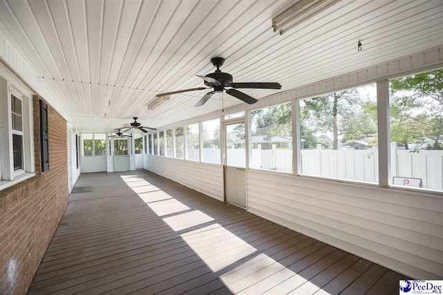 view of unfurnished sunroom