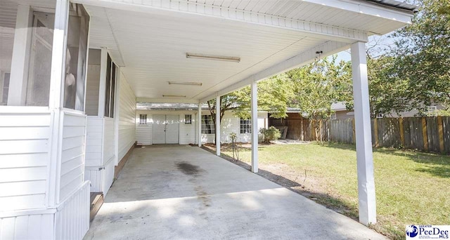 view of patio / terrace with a carport