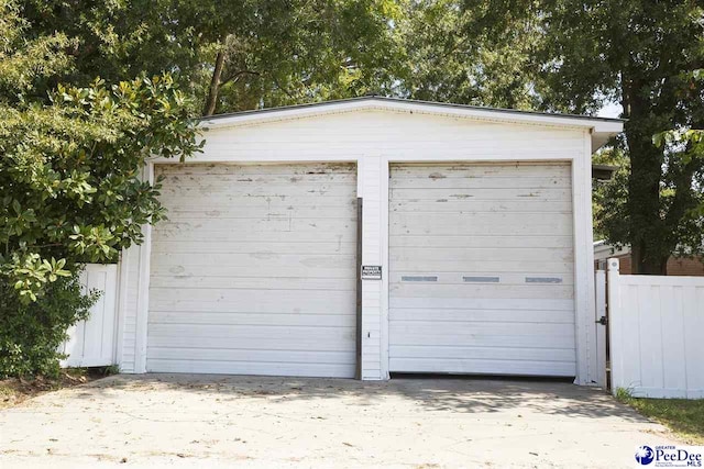 view of garage