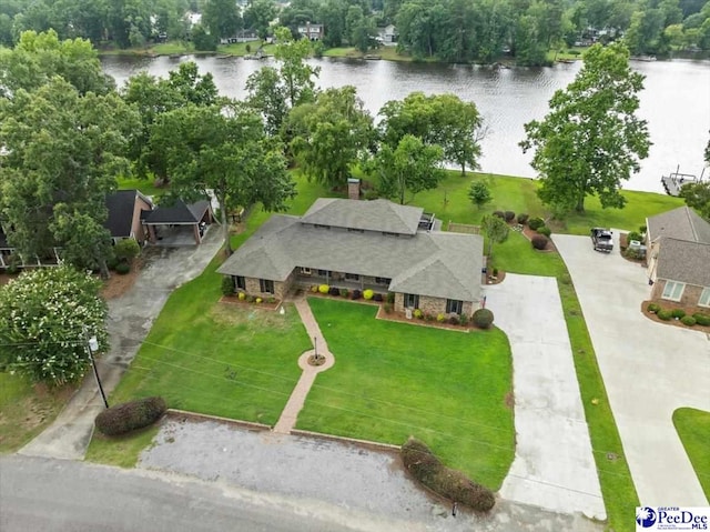 3844 W Lake Dr, Florence, SC 29501 - aerial view of property and surrounding area with a large body of water