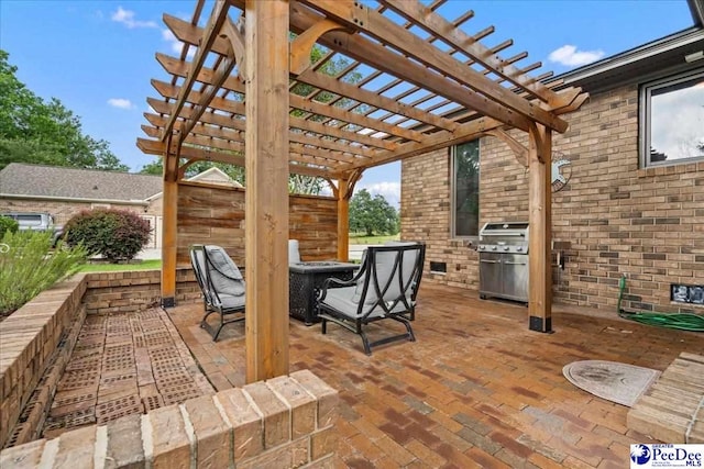 3844 W Lake Dr, Florence, SC 29501 - view of patio with area for grilling and a pergola