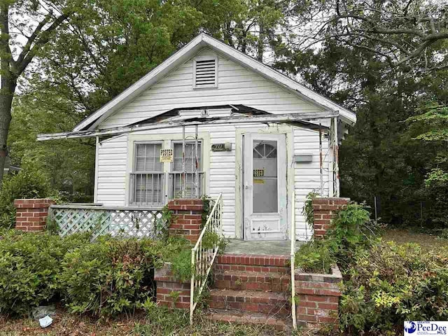 view of bungalow