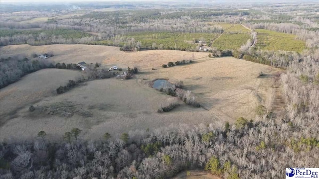 aerial view featuring a rural view