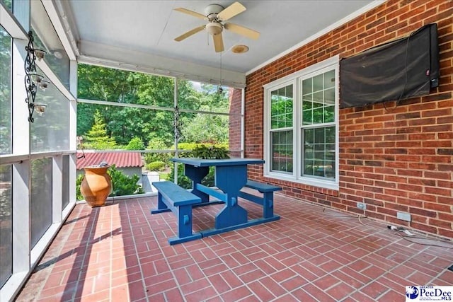 3402 Sussex Ct, Florence, SC 29501 - sunroom featuring a ceiling fan