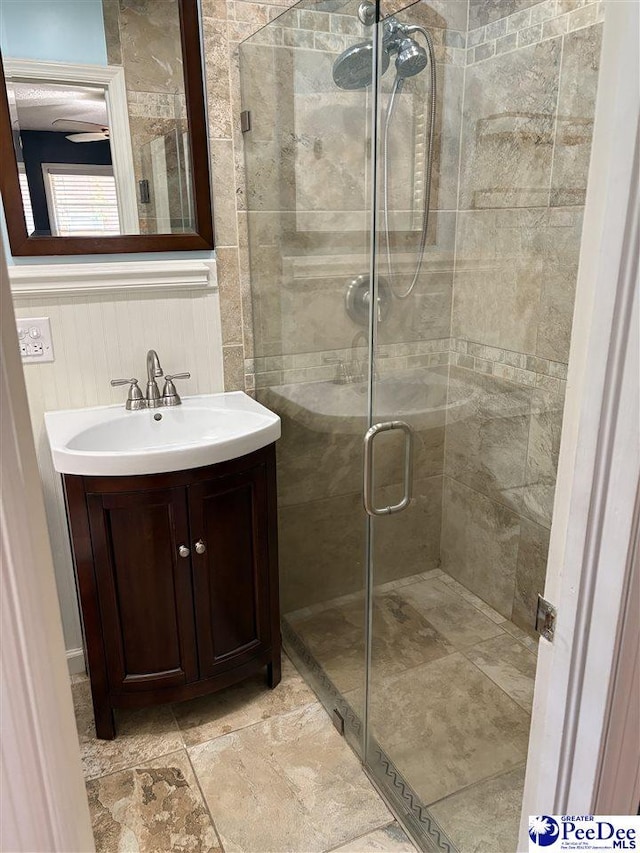 111 Brittain Rd, Darlington, SC 29532 - bathroom featuring a stall shower and vanity