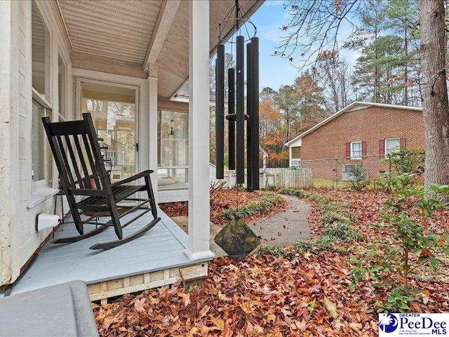 exterior space featuring covered porch