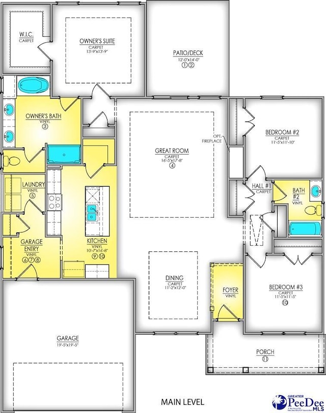 3718 Sunflower Bluff Dr, Florence, SC 29501 - home floor plan