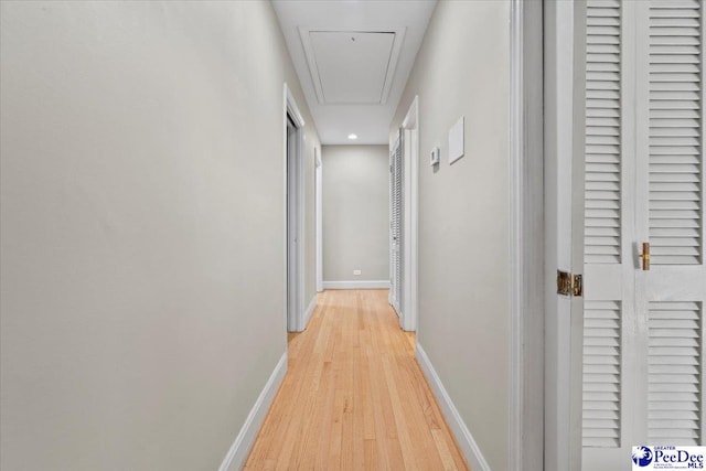 hallway featuring light wood-type flooring