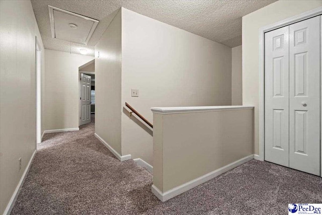 3406 Sussex Ct, Florence, SC 29501 - hallway featuring a textured ceiling and carpet flooring