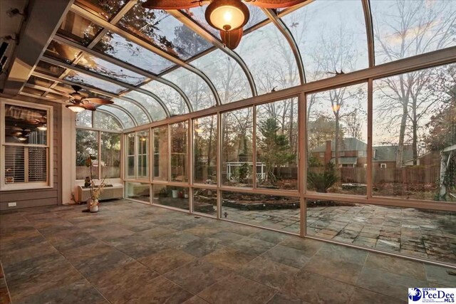 3406 Sussex Ct, Florence, SC 29501 - unfurnished sunroom with ceiling fan