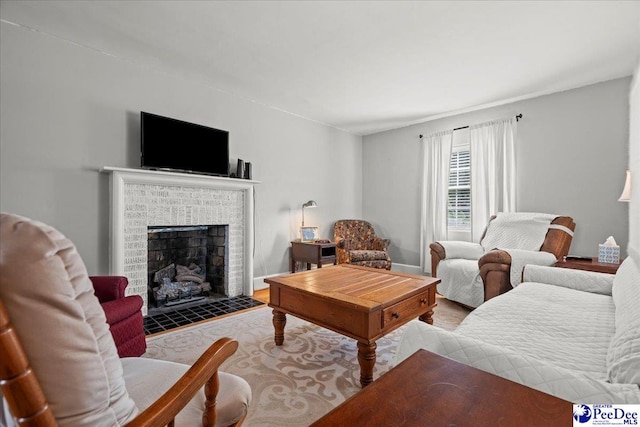 907 Adams Ave, Florence, SC 29501 - living room with a fireplace