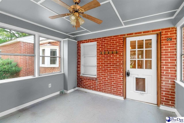 23 Mcrae Rd, Cheraw, SC 29520 - unfurnished sunroom featuring ceiling fan