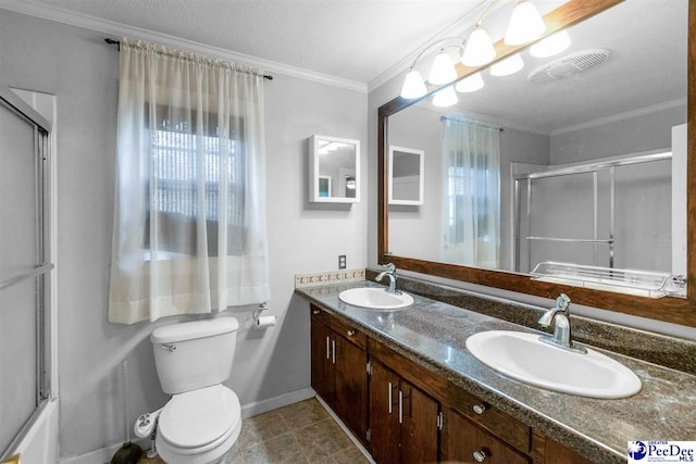 23 Mcrae Rd, Cheraw, SC 29520 - full bath featuring double vanity, ornamental molding, and tile patterned floors