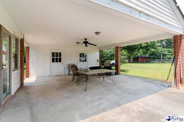23 Mcrae Rd, Cheraw, SC 29520 - view of patio with ceiling fan