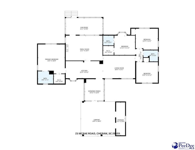 23 Mcrae Rd, Cheraw, SC 29520 - view of property floor plan