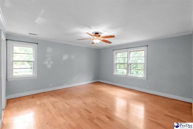 23 Mcrae Rd, Cheraw, SC 29520 - unfurnished room with plenty of natural light, light wood finished floors, and a ceiling fan