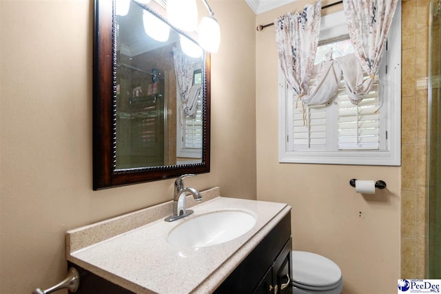 23 Mcrae Rd, Cheraw, SC 29520 - full bathroom with vanity, crown molding, and a shower