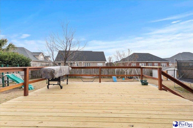 deck with a playground