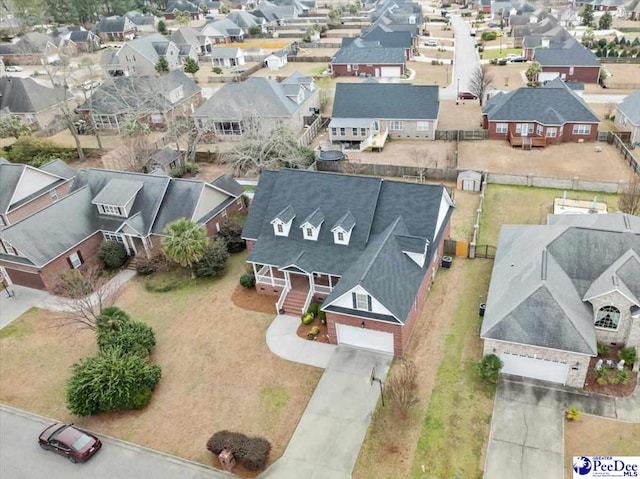 drone / aerial view featuring a residential view