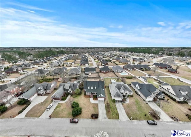 aerial view with a residential view