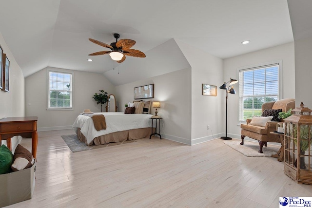 1613 Timmonsvillel Hwy, Darlington, SC 29532 - bedroom featuring light wood finished floors, lofted ceiling, ceiling fan, and recessed lighting