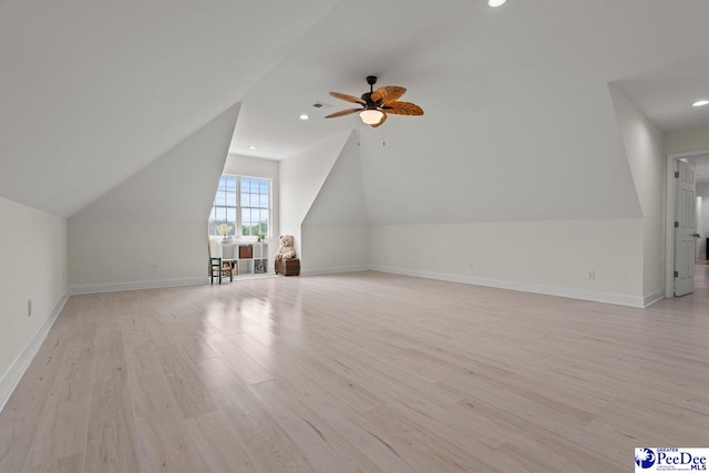 1613 Timmonsvillel Hwy, Darlington, SC 29532 - bonus room featuring lofted ceiling, light wood-style flooring, ceiling fan, and recessed lighting